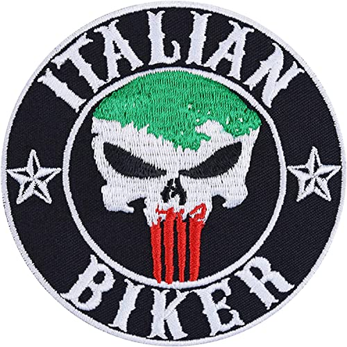 SUMA SHOP Aufnäher "Italian Biker" für Motorradfahrer, zum Aufbügeln, italienische Flagge, Zubehör für Motorradfahrer, Jeans, Stiefel, Motorradkoffer 10 cm SUMA SHOP Aufnäher "Italian Biker" für Motorradfahrer, zum Aufbügeln, italienische Flagge, Zubehör für Motorradfahrer, Jeans, Stiefel, Motorradkoffer 10 cm von SUMA SHOP