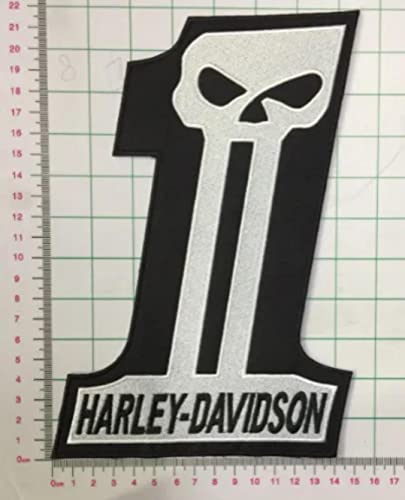 SUMA SHOP - Harley Davidson Willie G Skull Nummer 1 - Bestickter Aufnäher für Motorradfahrer -Replik - 22x14 cm von SUMA SHOP