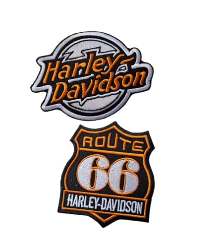 SUMA SHOP Set mit 2 Harley-Davidson-Patches zum Aufbügeln, Replik von SUMA SHOP