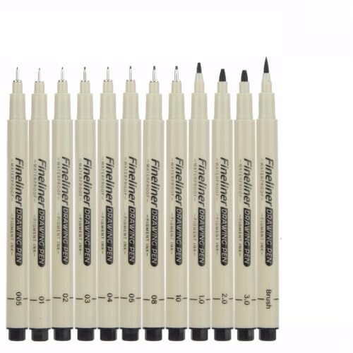 12 teile/satz Zeichnung Stifte Marker Stift Manga Schriftzug Pens Kunst skizze Journaling Aquarell Schul bedarf Schreibwaren Geschenke von SUMKTO