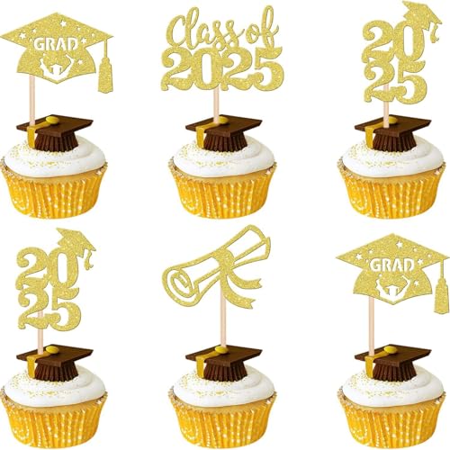 12Pcs 2025 Abschluss thema Cupcake Toppers Glitter Klasse von 2025 Diplom Abschluss Cap Cupcake Picks Grad Thema Party Kuchen Dekorations zubehör Pink 12Pcs 2025 Abschluss thema Cupcake Toppers Glitter Klasse von 2025 Diplom Abschluss Cap Cupcake Picks Grad Thema Party Kuchen Dekorations zubehör Pink von SUMKTO