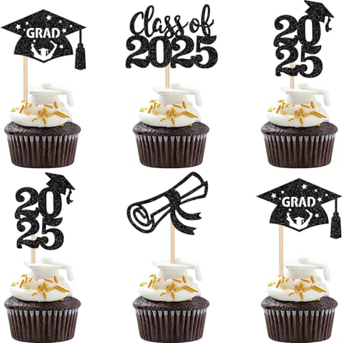 12Pcs 2025 Abschluss thema Cupcake Toppers Glitter Klasse von 2025 Diplom Abschluss Cap Cupcake Picks Grad Thema Party Kuchen Dekorations zubehör Pink 12Pcs 2025 Abschluss thema Cupcake Toppers Glitter Klasse von 2025 Diplom Abschluss Cap Cupcake Picks Grad Thema Party Kuchen Dekorations zubehör Pink von SUMKTO