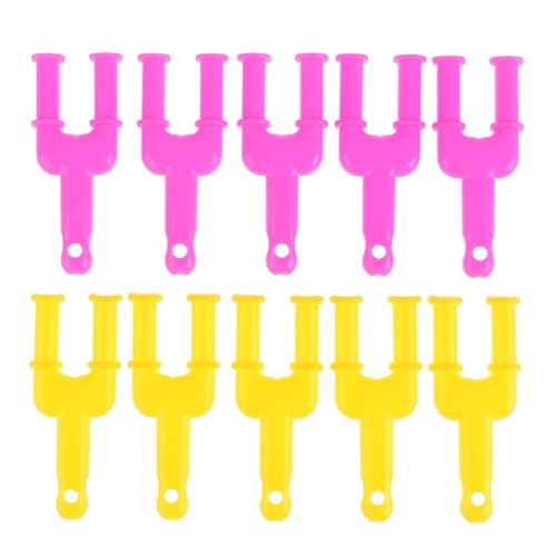 SUMKTO 10 Stück Acryl Modell Y Sling Shot Loom Gummiband Clips Kunststoff Schmuck Steck verbinder für Halsketten Armband Machen Bunte Verschluss, (Farbe zufällig) von SUMKTO
