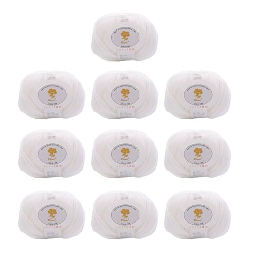 10 Pcs Weiches Häkelstrickgarn 1.76/Rollwolle Mischgarn Für Anfänger Häkeln Teppiche Pullover Schalstrickprojekt Wolle von SUMMITDRAGON