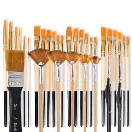 28/32pcs Professionelle Pinsel Pinsel Nylon Borstenpinsel Für Gouaches Aquarellöl Acrylgesicht Und Körpermalerei von SUMMITDRAGON
