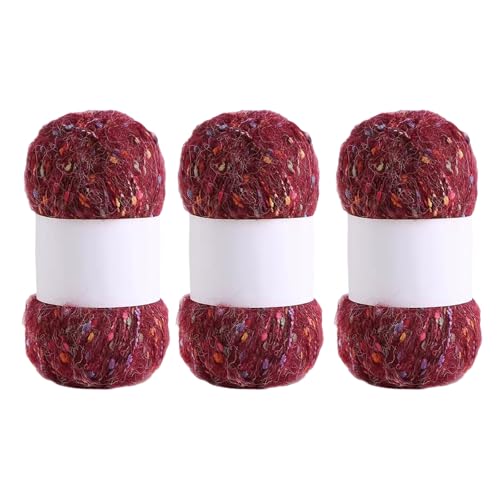 3 Rollen Regenbogenfarbe Mohair Garn Handknittinggarn Weich von SUMMITDRAGON