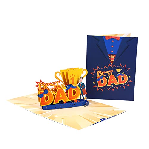3D-Grußkarte zum Vatertag "Best Dad" aus Papier, Nachrichtenkarte, Ornamente, Zubehör für Männer, Ehemann, Männer, Geschenk, Vatertagskarte von SUMMITDRAGON