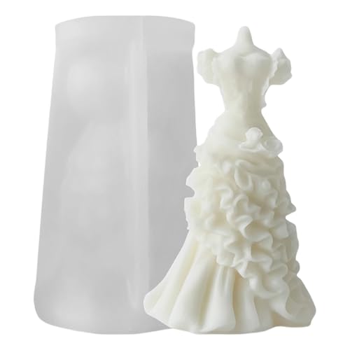 Brautkleid Duft Kerze Silikon Schimmel Hochzeit Thema Wach Wachblatt Wiederverwendbare Seife Für Die Heimdekoration von SUMMITDRAGON
