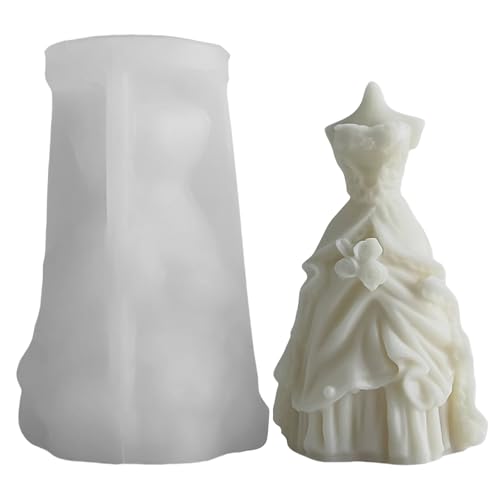 Brautkleid Duft Kerze Silikon Schimmel Hochzeit Thema Wach Wachblatt Wiederverwendbare Seife Für Die Heimdekoration von SUMMITDRAGON