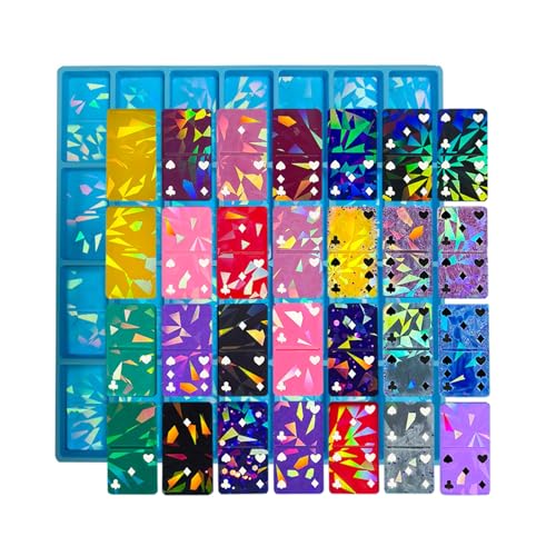 Flexible Robuste Silikon Dominosform Mit Holographischen Effekt 28 Kompartimente Für Harz Und Tonkreation Formen Tragbar Flexible Robuste Silikon Dominosform Mit Holographischen Effekt 28 Kompartimente Für Harz Und Tonkreation Formen Tragbar von SUMMITDRAGON