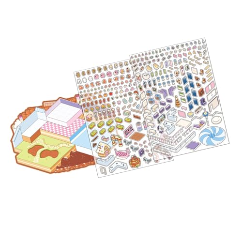 Miniatur Rainbow Land Schokolade Factory Aufkleber Cartoon Szenerie Aufkleber Für Scrapbooking Journal Notebook Foto Album Scrapbooking Aufkleber von SUMMITDRAGON