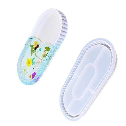 Ovale/runde Formharzschalenformen Für Epoxidharz Kerzenhalter Dekorationsharz Tablett Formen Für Schmucklagerschalen von SUMMITDRAGON
