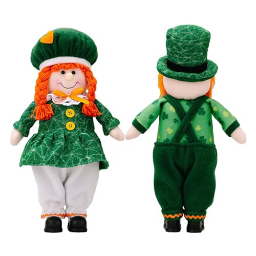 SUMMITDRAGON Ein Paar Zwerge für den irischen Tag, Festival-Zwerge, stehend, schöne irische Tagesdekoration, elegantes Ornament für Patrick Day, irische Dekorationen von SUMMITDRAGON