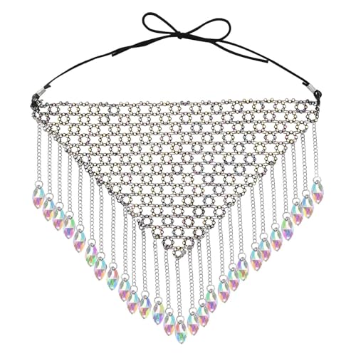 SUMMITDRAGON Schimmernde Kristall Anhänger Maske Funkelnde Strassstände Quasten Masken Stilvolle Party Ball Dekoration Maskerade Sparkling Crystal Mesh von SUMMITDRAGON