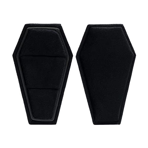 SUMMITDRAGON Schwarzer Samt Coffin Ringbox Schmuckhalter Anhänger Halskette Geschenk Organizer Hochzeit Aufbewahrung Sarg Für Hochzeitszeremonien Vorschlag Für Organisator von SUMMITDRAGON