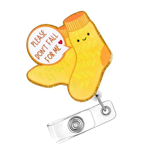 Socken Acrylbades Mit Metallclip Retractable Badges Rolle Für Krankenschwester Doctor Student Lehrer Funny Badge Clip von SUMMITDRAGON