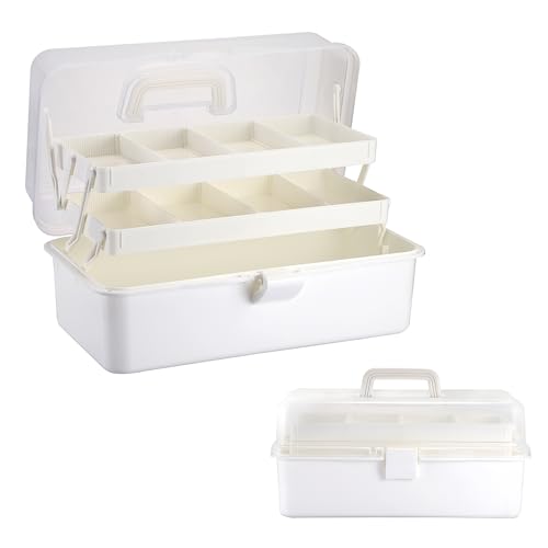 SUMNACON 3-lagier Mehrzweck-Box BPA-frei Nähkasten Medizinkoffer Stiftebox Einstellbare Sortierbox Kosmetikbox Tragbare Orgnizer mit deckel für Bastel Make-up Werkzeug Weiß SUMNACON 3-lagier Mehrzweck-Box BPA-frei Nähkasten Medizinkoffer Stiftebox Einstellbare Sortierbox Kosmetikbox Tragbare Orgnizer mit deckel für Bastel Make-up Werkzeug Weiß von SUMNACON