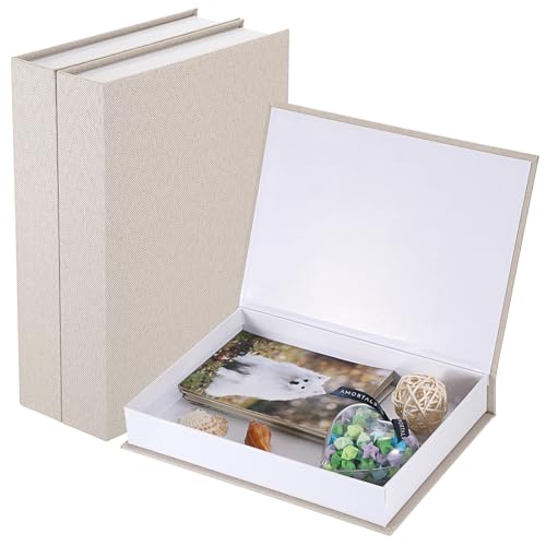 SUMTree 3 Stück Foto Organizer Box Magnetisch Geschenkboxen Dekorative Bücherboxen Andenken Aufbewahrungsboxen Modern Beige Erinnerungsbox für Fotos, Bildern, Karten, Kunstwerke, Urkunden 25X18X4,5 cm SUMTree 3 Stück Foto Organizer Box Magnetisch Geschenkboxen Dekorative Bücherboxen Andenken Aufbewahrungsboxen Modern Beige Erinnerungsbox für Fotos, Bildern, Karten, Kunstwerke, Urkunden 25X18X4,5 cm von SUMTree