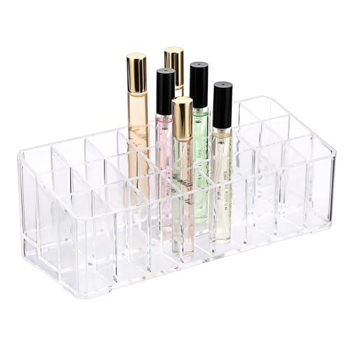 SUMTree Rollerball Parfüm-Organizer, Beauty-Dufthalter, 24 Fächer, Kosmetik-Vitrine, Organisationsbehälter, Aufbewahrung für hohe Duftöle, Lippenstifte, transparent SUMTree Rollerball Parfüm-Organizer, Beauty-Dufthalter, 24 Fächer, Kosmetik-Vitrine, Organisationsbehälter, Aufbewahrung für hohe Duftöle, Lippenstifte, transparent von SUMTree