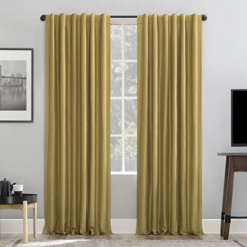 Sun Zero Evelina Thermovorhang aus Dupionseide, 100% Verdunkelung, Kunstseide, Gold, 50" W x 95" L (Pack of 1) Sun Zero Evelina Thermovorhang aus Dupionseide, 100% Verdunkelung, Kunstseide, Gold, 50" W x 95" L (Pack of 1) von SUN ZERO