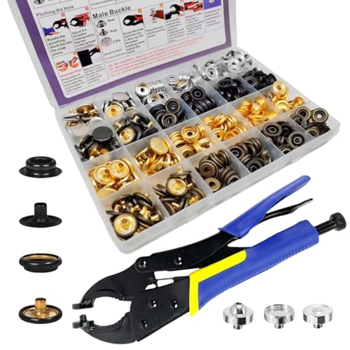 SUNAROC Druckknöpfe Metall 15mm, 100 Set Druckknöpfe Metall Mit Zange, Leinwand Druckknöpfe, Für Bootstasche,Leder,DIY Craft SUNAROC Druckknöpfe Metall 15mm, 100 Set Druckknöpfe Metall Mit Zange, Leinwand Druckknöpfe, Für Bootstasche,Leder,DIY Craft von SUNAROC