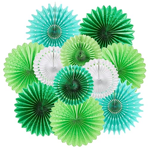 SUNBEAUTY 11 Stück Papier Fächer Deko Grün Hanging Girlande Papierfächer Geburtstagsdeko Grün für Hochzeit Geburtstag Sommer Dekoration Tischdeko Classroom Baby Shower Backdrop Garland SUNBEAUTY 11 Stück Papier Fächer Deko Grün Hanging Girlande Papierfächer Geburtstagsdeko Grün für Hochzeit Geburtstag Sommer Dekoration Tischdeko Classroom Baby Shower Backdrop Garland von SUNBEAUTY