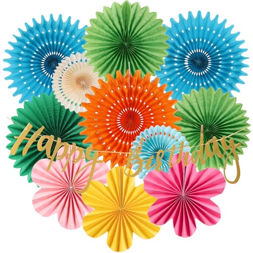 SUNBEAUTY 12 Stück Papier Fächer Geburtstagsdeko Hängend Papier Fans Happy Birthday Girlande für Geburtstag Hochzeiten Baby Shower Party Dekoration SUNBEAUTY 12 Stück Papier Fächer Geburtstagsdeko Hängend Papier Fans Happy Birthday Girlande für Geburtstag Hochzeiten Baby Shower Party Dekoration von SUNBEAUTY