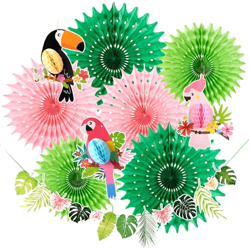 SUNBEAUTY 14 Stück Hawaii Deko Party Deko Gartenparty Enthält 10 x Papier Fächer, 3 x Tropische Vogeldekoration, Hängende Girlande für Geburtstag Deko Grün Sommerdeko Hawaii Party Deko Dschungel Deko SUNBEAUTY 14 Stück Hawaii Deko Party Deko Gartenparty Enthält 10 x Papier Fächer, 3 x Tropische Vogeldekoration, Hängende Girlande für Geburtstag Deko Grün Sommerdeko Hawaii Party Deko Dschungel Deko von SUNBEAUTY