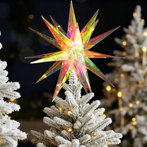 SUNBEAUTY 35 cm Weihnachtsstern Beleuchtet Außen mit Ständer,Weihnachtsbaum Stern Leuchtstern LED Weihnachtsstern zum Aufhängen,3D Irisierender Stern Weihnachtsdeko Christbaumschmuck 21 Angle Star SUNBEAUTY 35 cm Weihnachtsstern Beleuchtet Außen mit Ständer,Weihnachtsbaum Stern Leuchtstern LED Weihnachtsstern zum Aufhängen,3D Irisierender Stern Weihnachtsdeko Christbaumschmuck 21 Angle Star von SUNBEAUTY