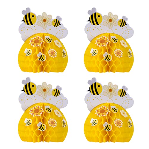 SUNBEAUTY 4 Stücke Bienen Deko, Honig Biene Wabenbälle Dekorationen mit Biene Sonnenblume Aufkleber Honig Biene Party Deko für Hochzeit Geburtstag Tischdeko Classroom Baby Shower SUNBEAUTY 4 Stücke Bienen Deko, Honig Biene Wabenbälle Dekorationen mit Biene Sonnenblume Aufkleber Honig Biene Party Deko für Hochzeit Geburtstag Tischdeko Classroom Baby Shower von SUNBEAUTY