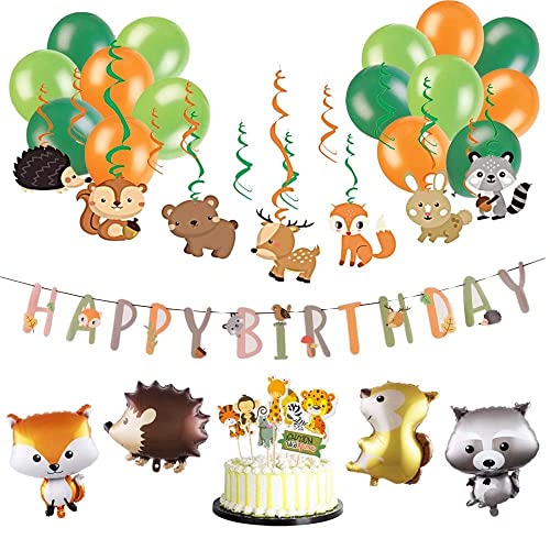 SUNBEAUTY 60 Stück Forest Animals Birthday Party Decoration Jungle Party Decoration Happy Birthday Banner Woodland Balloons Waldtiere Geburtstag Deko SUNBEAUTY 60 Stück Forest Animals Birthday Party Decoration Jungle Party Decoration Happy Birthday Banner Woodland Balloons Waldtiere Geburtstag Deko von SUNBEAUTY