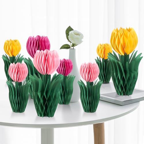 SUNBEAUTY 8 Stück Tulpen Wabenbälle Dekoration Rosa Orange Papier Blumen Tischdekoration für Hochzeit Home Hotel Frühling Party Deko SUNBEAUTY 8 Stück Tulpen Wabenbälle Dekoration Rosa Orange Papier Blumen Tischdekoration für Hochzeit Home Hotel Frühling Party Deko von SUNBEAUTY