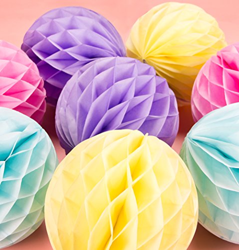 SUNBEAUTY 8er Wabenbälle Pastell Deko Papier Ball 20cm Rosa Lila Gelb Hellblau Seidenpapier Dekoration für Geburtstag Babyzimmer Feier Zeremonie SUNBEAUTY 8er Wabenbälle Pastell Deko Papier Ball 20cm Rosa Lila Gelb Hellblau Seidenpapier Dekoration für Geburtstag Babyzimmer Feier Zeremonie von SUNBEAUTY