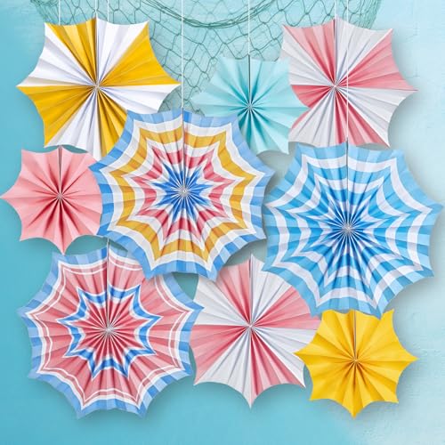 SUNBEAUTY 9 Stück Sommer Deko Blau Rosa Gelb Sonnenschirm am Strand Papier Fächer für Beach Strand Hawaii Party Dekoration SUNBEAUTY 9 Stück Sommer Deko Blau Rosa Gelb Sonnenschirm am Strand Papier Fächer für Beach Strand Hawaii Party Dekoration von SUNBEAUTY