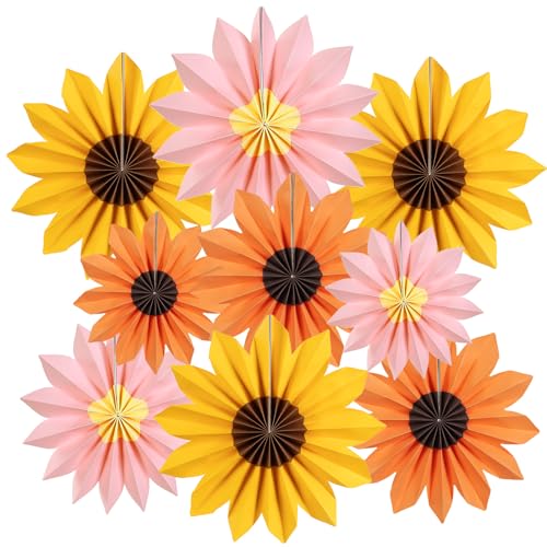 SUNBEAUTY 9 Stück Sonnenblumen Papierfächer Rosa Party Dekoration Seidenpapier Fächer Orange Hängende Girlande für Geburtstag Hochzeit Tischdeko Abschluss Party Deko SUNBEAUTY 9 Stück Sonnenblumen Papierfächer Rosa Party Dekoration Seidenpapier Fächer Orange Hängende Girlande für Geburtstag Hochzeit Tischdeko Abschluss Party Deko von SUNBEAUTY
