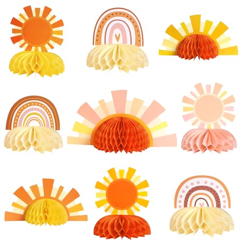 SUNBEAUTY 9 Stück Sonnenlicht Geburtstag Dekorationen Beige Orange Regenbogen und Wolken Wabenbälle Dekoration Tische Dekorationen für Geburtstag Baby Shower Hochzeit Party Dekorationen SUNBEAUTY 9 Stück Sonnenlicht Geburtstag Dekorationen Beige Orange Regenbogen und Wolken Wabenbälle Dekoration Tische Dekorationen für Geburtstag Baby Shower Hochzeit Party Dekorationen von SUNBEAUTY