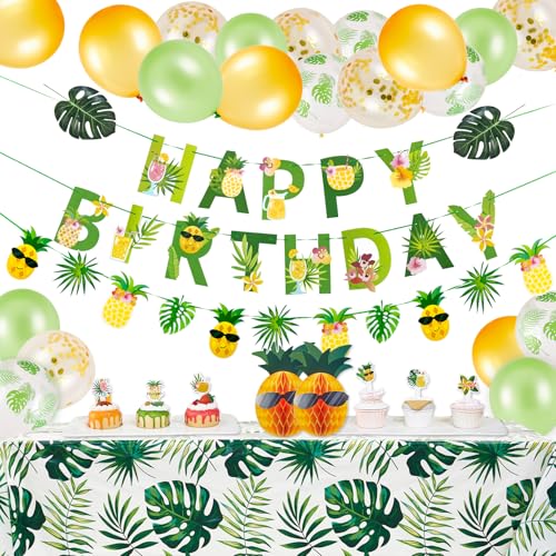 SUNBEAUTY Hawaii Party Deko - Hawaii Tischtücher Ballon Kit Palmblätter Ananas Wabenbälle Aufblasbare Palme Happy Birthday Girlande für BBQ Garden Beach Party Deko Sommer Deko SUNBEAUTY Hawaii Party Deko - Hawaii Tischtücher Ballon Kit Palmblätter Ananas Wabenbälle Aufblasbare Palme Happy Birthday Girlande für BBQ Garden Beach Party Deko Sommer Deko von SUNBEAUTY