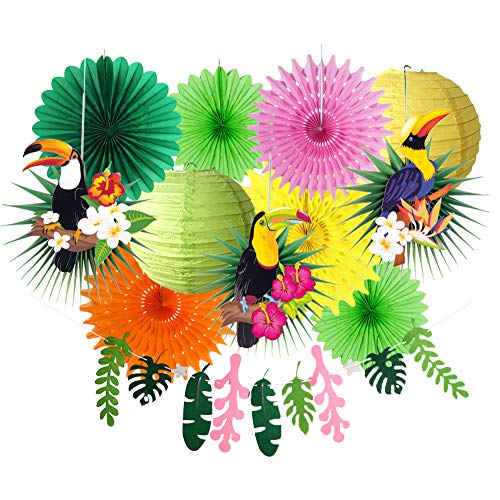 SUNBEAUTY Hawaii Party Deko Sommer Party Dekorationen Gartenparty Geburtstagsdeko Tropische Vogel Grün Blatt Girlande Papier Laternen für Tropische Sommer Beach Party Deko SUNBEAUTY Hawaii Party Deko Sommer Party Dekorationen Gartenparty Geburtstagsdeko Tropische Vogel Grün Blatt Girlande Papier Laternen für Tropische Sommer Beach Party Deko von SUNBEAUTY