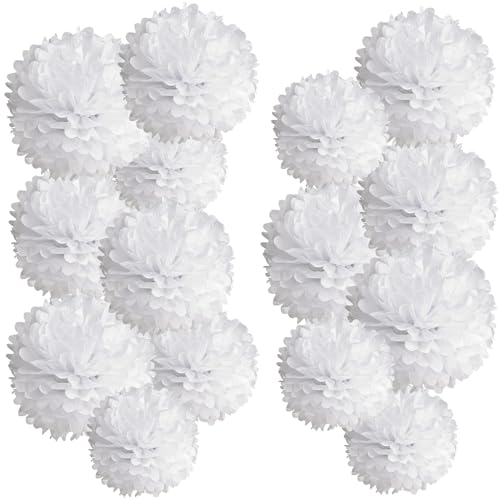 SUNBEAUTY Weiss Seidenpapier Pompons Deko - 15 Stück Pompoms Dekoration Weiß Seidenpapier Pom Poms für Hochzeitsdeko Dekoration Tischdekoration Geburtstag Hochzeit Feier Baby Shower Party Deko SUNBEAUTY Weiss Seidenpapier Pompons Deko - 15 Stück Pompoms Dekoration Weiß Seidenpapier Pom Poms für Hochzeitsdeko Dekoration Tischdekoration Geburtstag Hochzeit Feier Baby Shower Party Deko von SUNBEAUTY