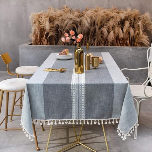 SUNBEAUTY Tischdecke 140x260 Wasserdichte Abwaschbar Tischtuch Elegant Baumwolle Leinen Rechteckig Tischwäsche Mit Quaste Für Home Küche Speisetisch Dekoration SUNBEAUTY Tischdecke 140x260 Wasserdichte Abwaschbar Tischtuch Elegant Baumwolle Leinen Rechteckig Tischwäsche Mit Quaste Für Home Küche Speisetisch Dekoration von SUNBEAUTY