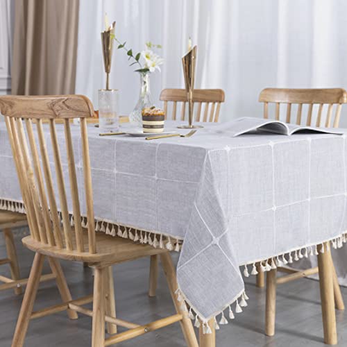 SUNBEAUTY Tischdecke Leinen Grau Abwaschbar Baumwolle Rechteckig Tischwäsche Tischtuch Elegant 140x220 Tafeldecke mit Tischdecke Quaste für Home Küche Speisetisch Dekoration SUNBEAUTY Tischdecke Leinen Grau Abwaschbar Baumwolle Rechteckig Tischwäsche Tischtuch Elegant 140x220 Tafeldecke mit Tischdecke Quaste für Home Küche Speisetisch Dekoration von SUNBEAUTY