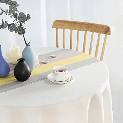 SUNBEAUTY Tischdecke Quadratisch Baumwolle Leinen Tischtuch Abwaschbar Tischwäsche 140x140 cm Leinentischdecke Elegant für Home Küche Speisetisch Dekoration von SUNBEAUTY
