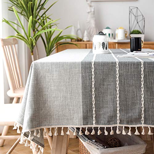 SUNBEAUTY Tischtuch Abwaschbar 200x140 Tischdecke Grau Baumwolle Leinen Rechteckig Tisch Decke Waschbare Tafeldecke für Home Küche Speisetisch Dekoration SUNBEAUTY Tischtuch Abwaschbar 200x140 Tischdecke Grau Baumwolle Leinen Rechteckig Tisch Decke Waschbare Tafeldecke für Home Küche Speisetisch Dekoration von SUNBEAUTY