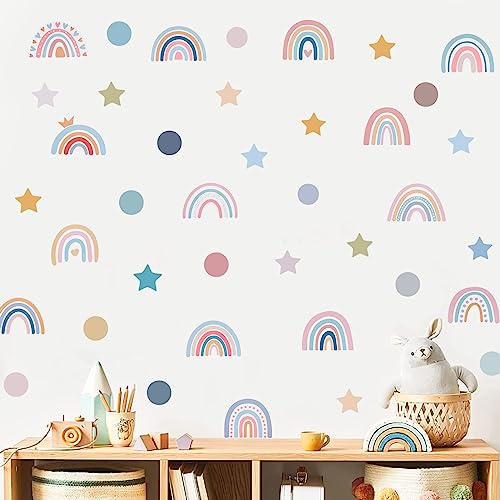 SUNBEAUTY Wandtattoo Regenbogen Bunte Wandaufkleber Sticker Wandsticker Kinderzimmer Mädchen Regenbogen Wandsticker für Babyzimmer Zimmer Dekoration von SUNBEAUTY
