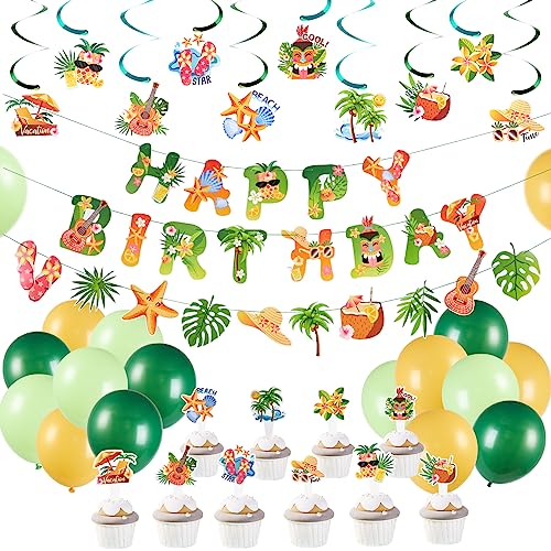 Sunbeauty 51 Stücke Hawaii Party Dekoration Enthält Spirale Happy Birthday Girlande Ballon Tortenaufleger für Hawaii Party Deko Sommerdeko Geburtstagsdeko Jungen Sunbeauty 51 Stücke Hawaii Party Dekoration Enthält Spirale Happy Birthday Girlande Ballon Tortenaufleger für Hawaii Party Deko Sommerdeko Geburtstagsdeko Jungen von SUNBEAUTY
