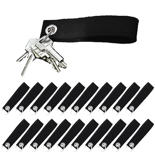 20 Stück Filz Schlüsselanhänger mit Edelstahl Ring für DIY Handwerk Schlüsselanhänger, Selber Machen Schlüsselanhänger Rohling für Taschen Auto Basteln(schwarz) von SUNERLORY