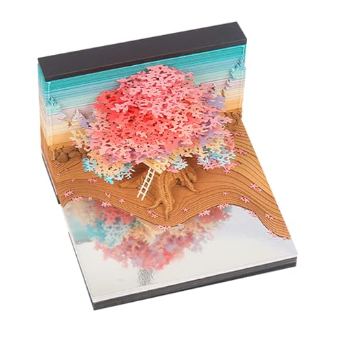 3D-Notizblock mit Licht, 3D-Notizblock-Kalender, Innovatives Kirschbaumhaus-Design, 3D-Papierschnitzkunst-Notizblock, Abreißfunktion, Einzigartige Dekoration für Büro und Lesezimmer zu Hause 3D-Notizblock mit Licht, 3D-Notizblock-Kalender, Innovatives Kirschbaumhaus-Design, 3D-Papierschnitzkunst-Notizblock, Abreißfunktion, Einzigartige Dekoration für Büro und Lesezimmer zu Hause von SUNFECILI