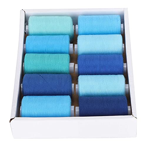 Home DIY-Zubehör, 1000 Yards Pro Spule, 402,10 Rollen, Blaues Nähgarn-Set, Kühle Töne für Nähmaschinen, Stickmaschinen und Handnähen, Hochfestes Nähgarn Home DIY-Zubehör, 1000 Yards Pro Spule, 402,10 Rollen, Blaues Nähgarn-Set, Kühle Töne für Nähmaschinen, Stickmaschinen und Handnähen, Hochfestes Nähgarn von SUNFECILI
