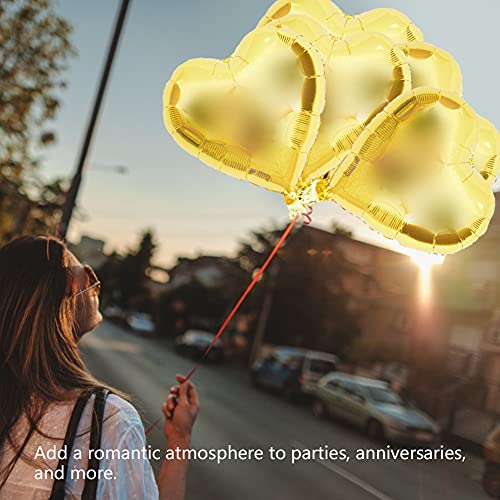 SUNGOOYUE 10pcs 10 Zoll Aluminiumfolie Herzballons Sicherheit Versiegelte Luftballons Zum Jubiläumsfeier (GOLD) von SUNGOOYUE