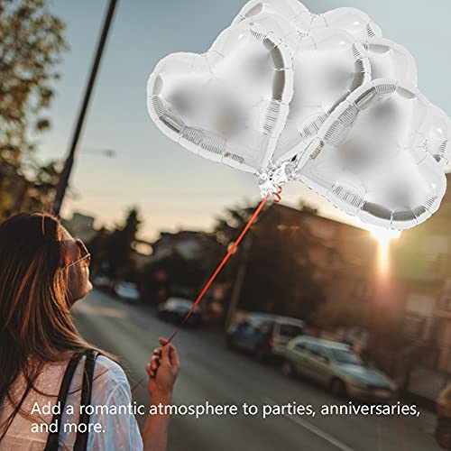 SUNGOOYUE 10pcs 10 Zoll Aluminiumfolie Herzballons Sicherheit Versiegelte Luftballons Zum Jubiläumsfeier (SILVER) von SUNGOOYUE